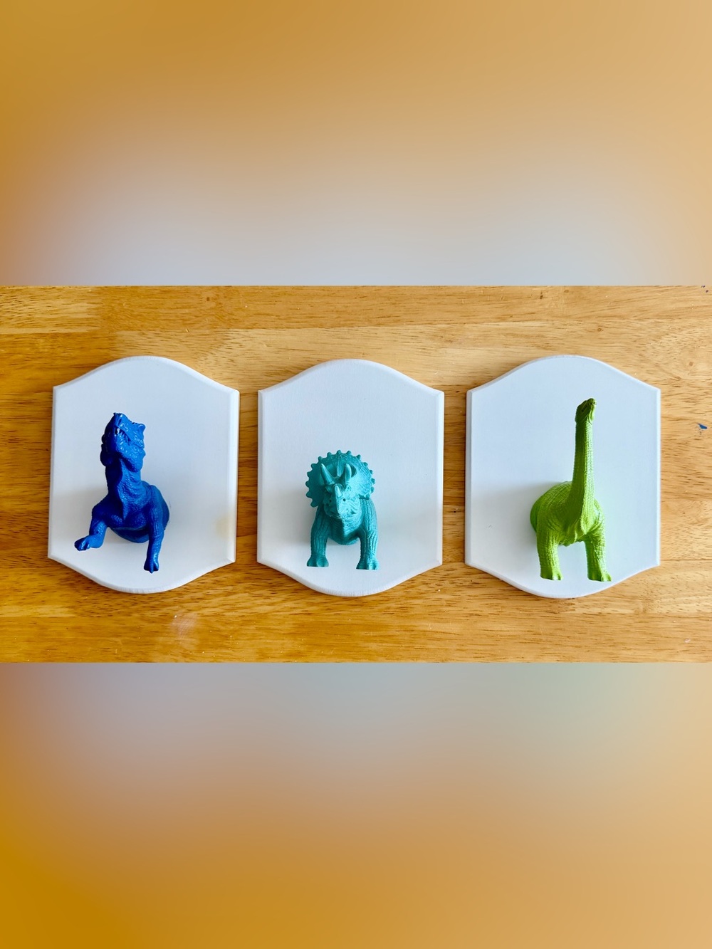 Set of 3 Dino Wall Decor Hooks